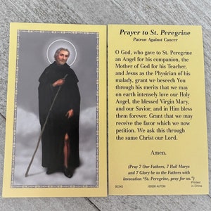 Set 10 Saint Peregrine Prayer Card / St. Peregrine Holy Card / - Etsy