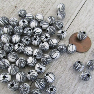Lady of Guadalupe Beads ~ 8 mm Beads for Rosary Bracelets Rosaries Pater Our Father beads ~ Virgin Mary Black & White Beads  B103B