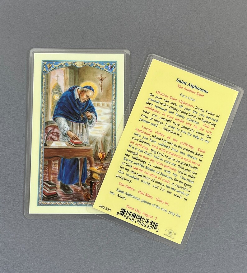 LAMINATED Saint Alphonsus Liguori Prayer Card / St. Alphonsus Etsy
