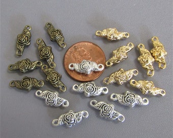 12 pc Rose Our Father Beads for Rosary  Medal Beads ~ Rose Pater Beads for Rosary Bracelets Rosaries - Rose Links Connectors - F102