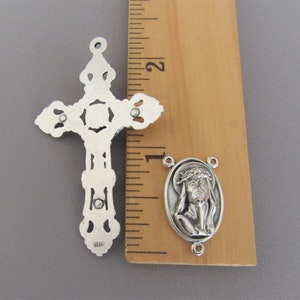 ITALY Mary UNDOER of Knots Rosary Centerpiece Rosary Crucifix ~ 8pc Rosary Set ~ Untier of Knots Center Rosaries Part Pater Our Father Beads image 4