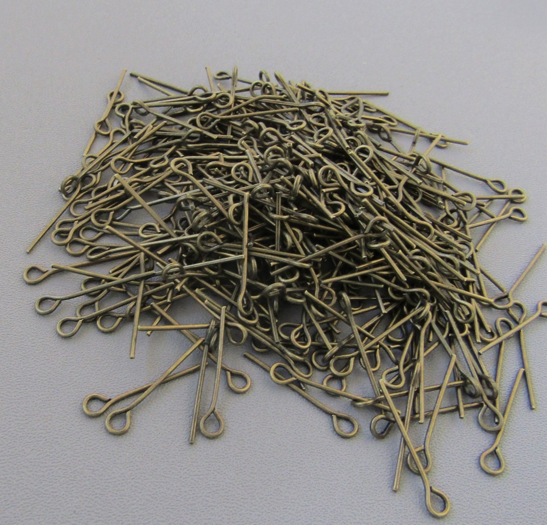 BRONZE Eye Pins 2.4 & 1.8 Cm Eyepins / Rosary Making Parts Supply ...
