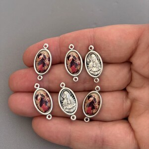 ITALY Mary UNDOER of Knots Rosary Centerpiece Rosary Crucifix ~ 8pc Rosary Set ~ Untier of Knots Center Rosaries Part Pater Our Father Beads image 3