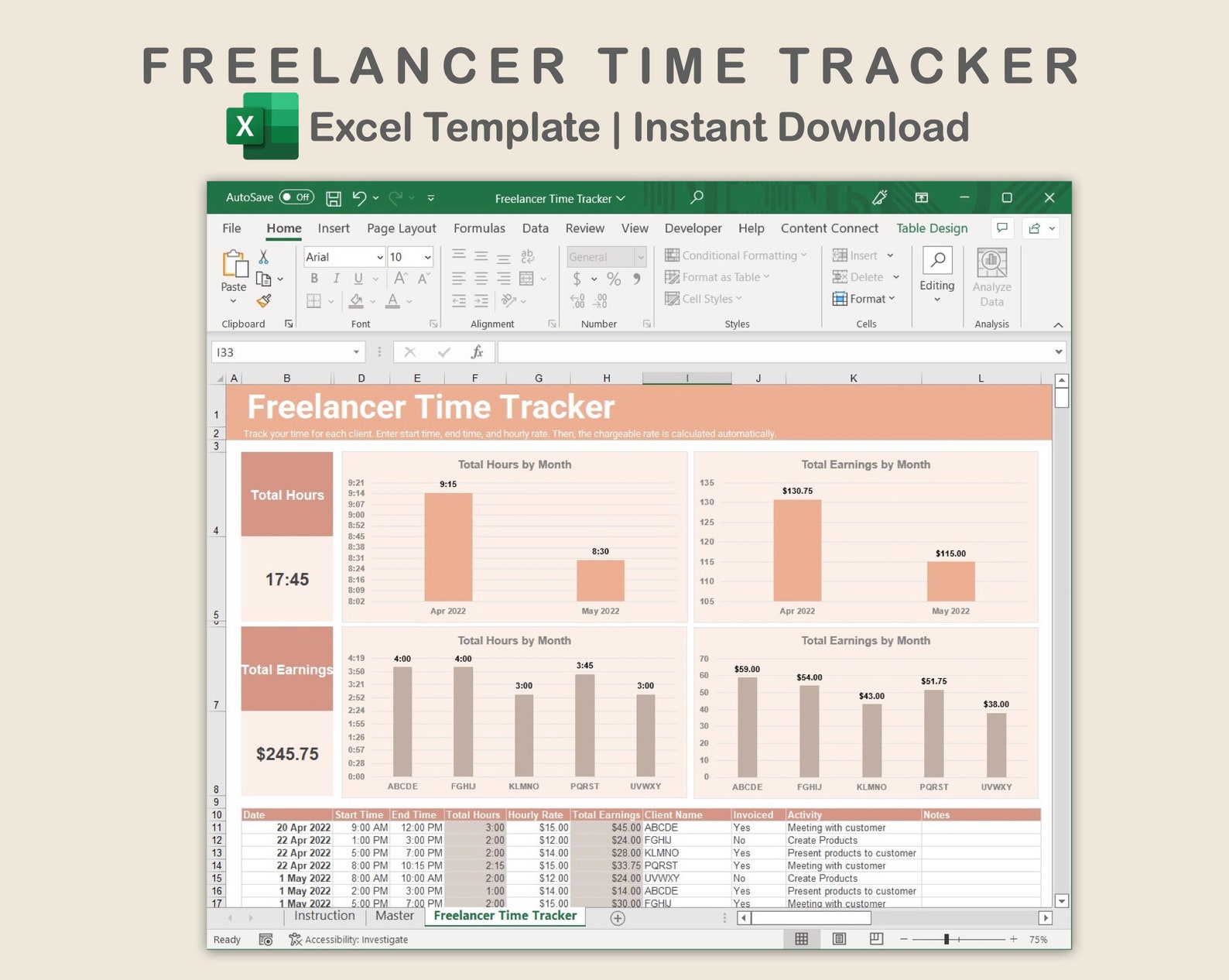 Excel Time Tracker Formula