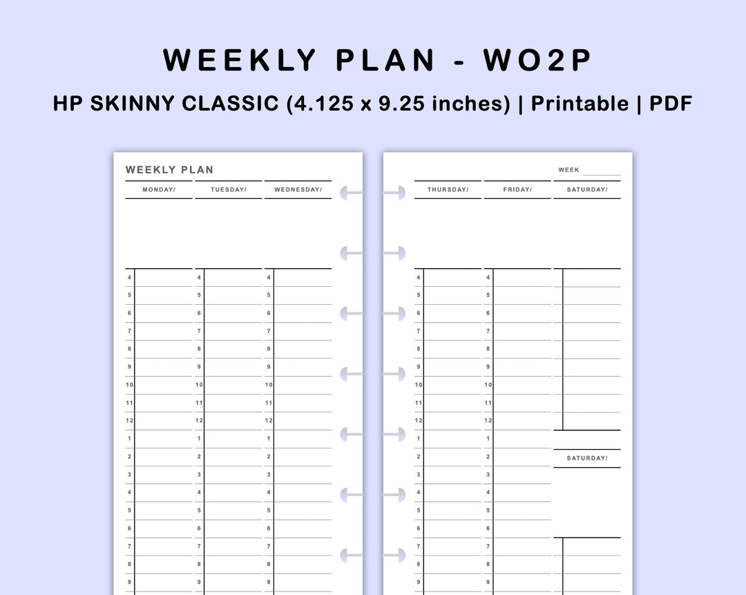 Skinny Classic Happy Planner Inserts Weekly Planner, Undated Weekly ...