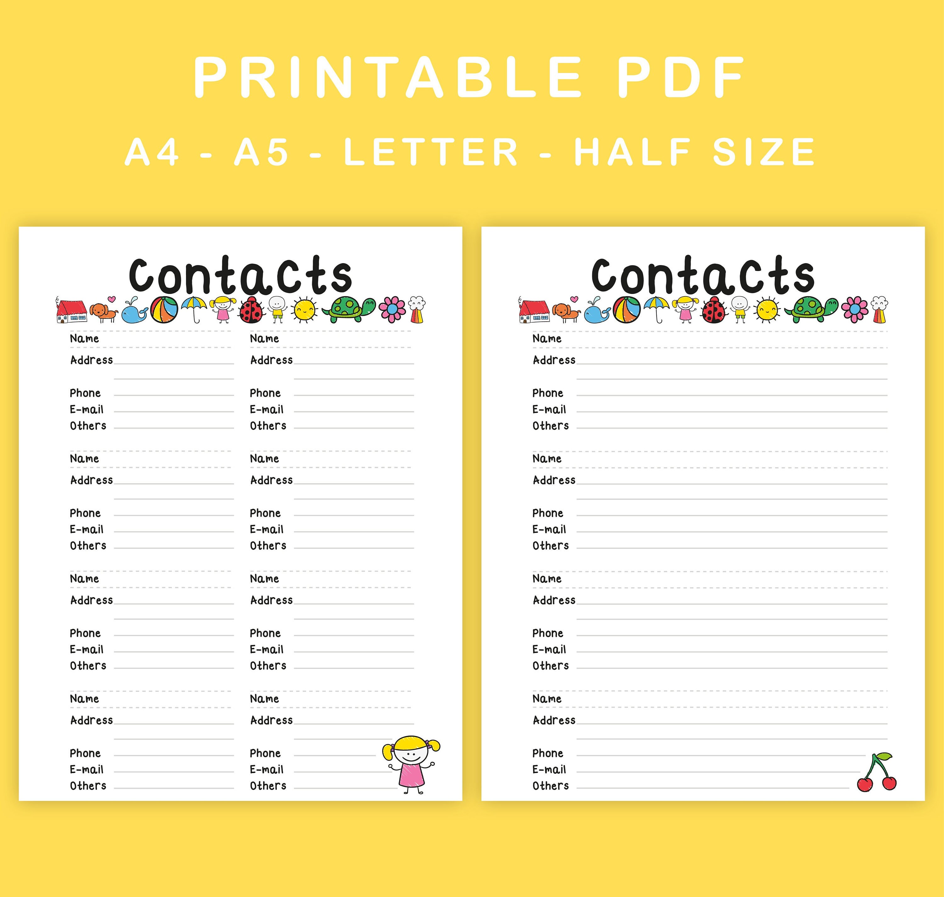 89  A4 Telephone Address Book for Learn