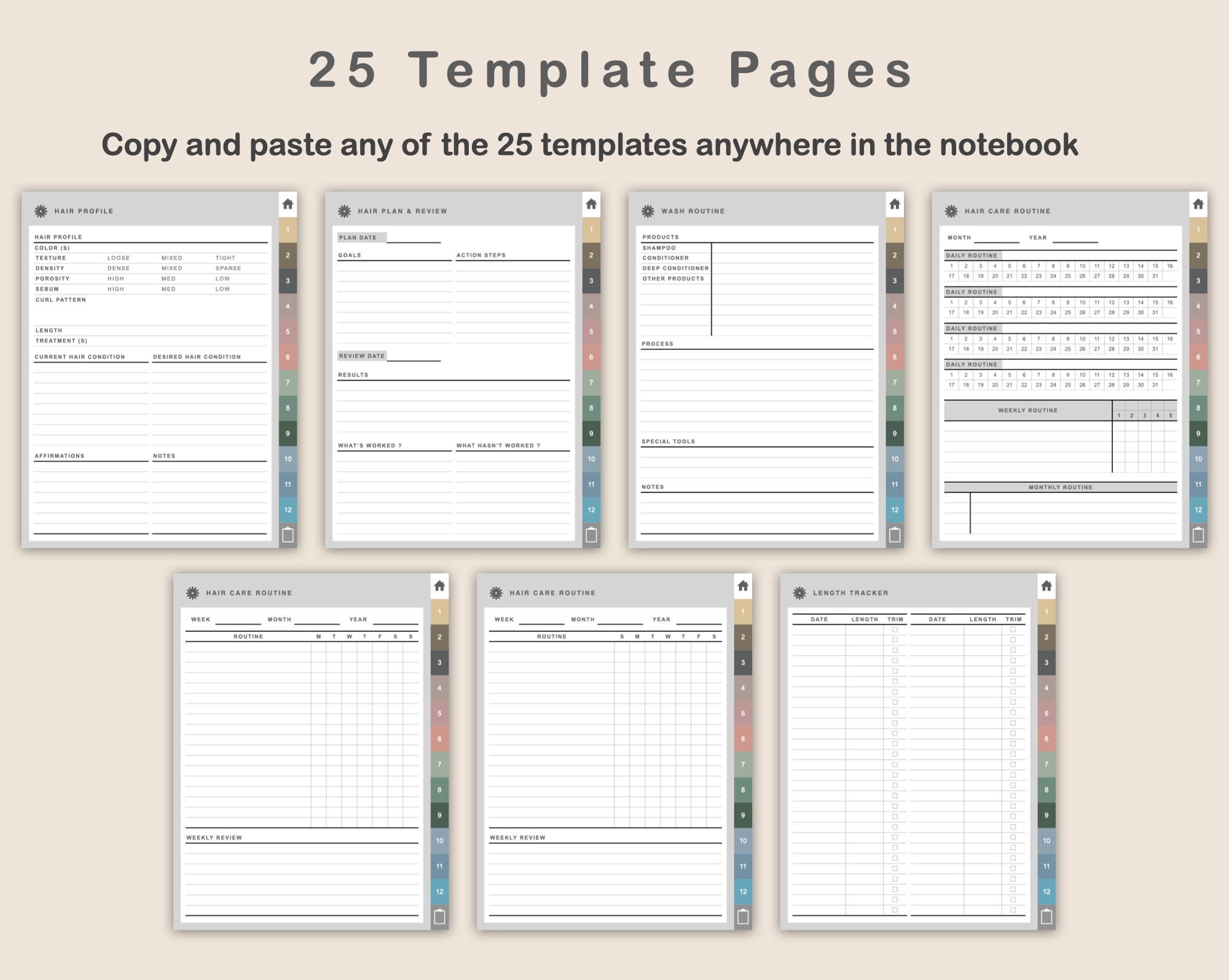 Digital Hair Care Journal Healthy Hair Planner Natural Hair Etsy