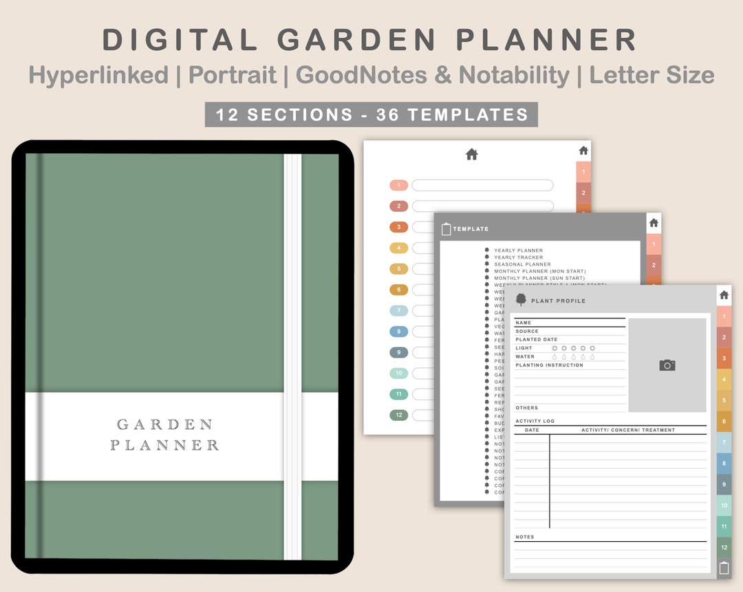 Digital Garden Planner Garden Journal Gardening Tracker - Etsy