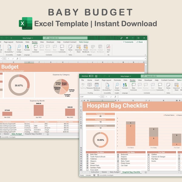 Baby Checklist Excel Spreadsheet Etsy