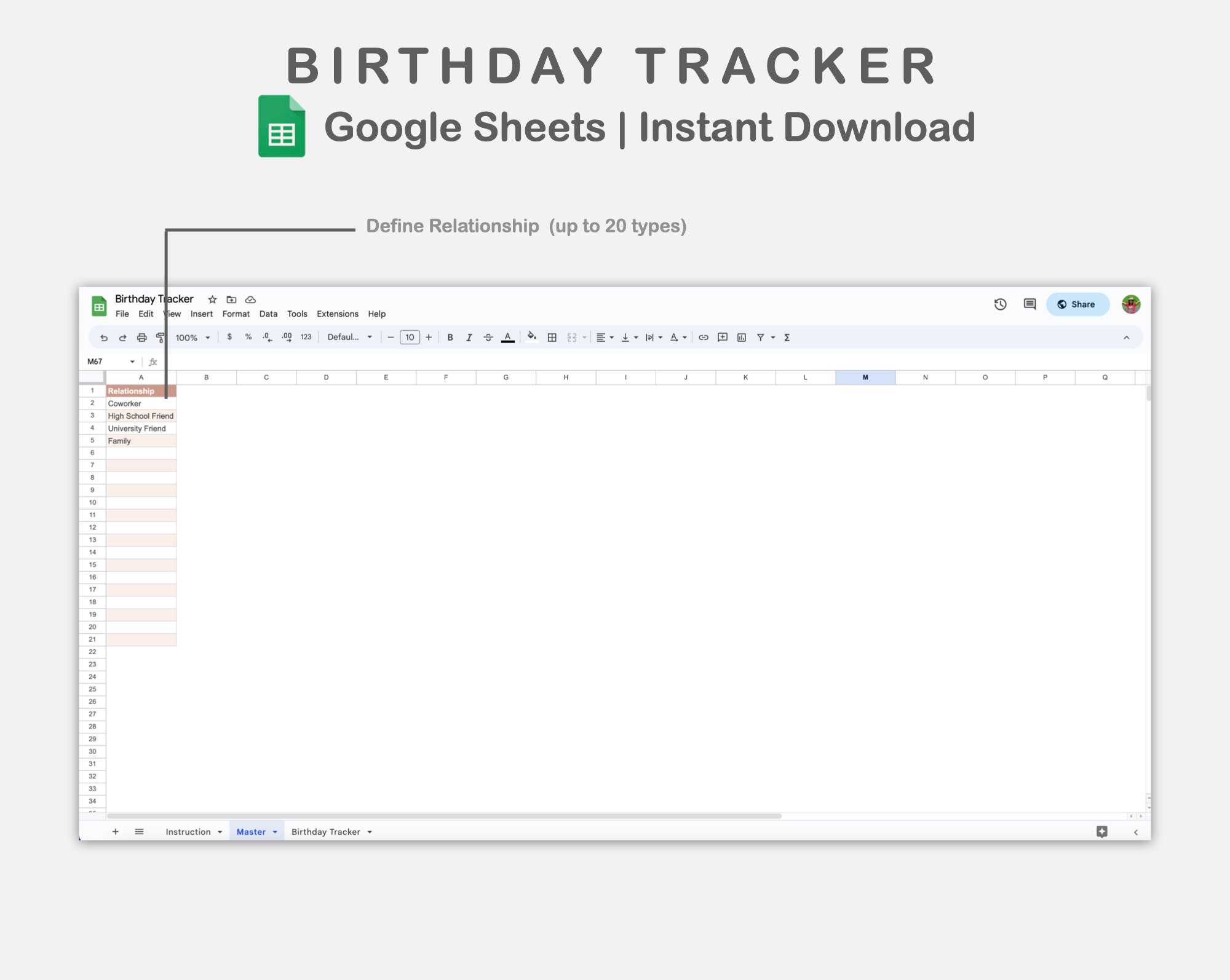 Birthday Tracker Google Sheets, Birthday Gift Planner Spreadsheet Birthday Tracker Google Sheets, Birthday Gift Planner Spreadsheet