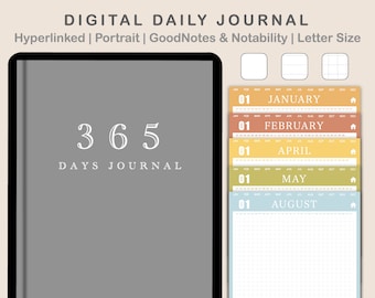 self-care journal 365 Journal digital daily journal Worrying Journal positive affirmations,Goodnotes Journal in Dark Mode