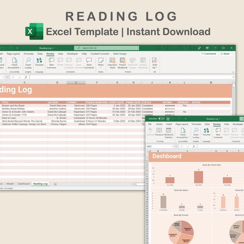 Book Tracker Spreadsheet Reading Log Google Sheets Etsy