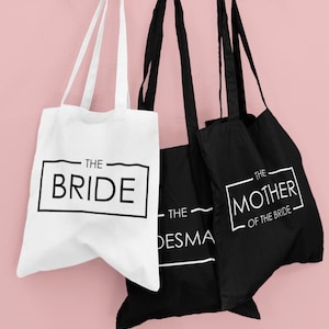 Bridal Party Bride Squad Tote Bag Hen Party Bachelorette Bride Bridesmaid Mother Bride Groom Maid of Honour Flower Girl Wedding Bag