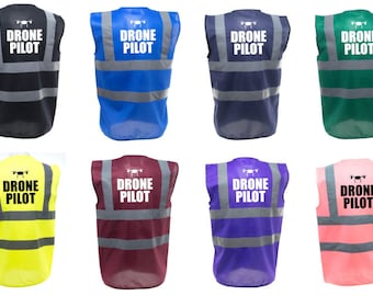 Drone Pilot Enhanced Visibility Vest - Hi Viz - Hi Viz - Safety Reflective Vest Drone Operator Self Employed Photographer Photography