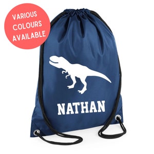 Personalisierte Name Kordelzug Dinosaurier Tasche Club PE Benutzerdefinierte Name Erwachsene Teen Tasche Rucksack Trex Taschenname