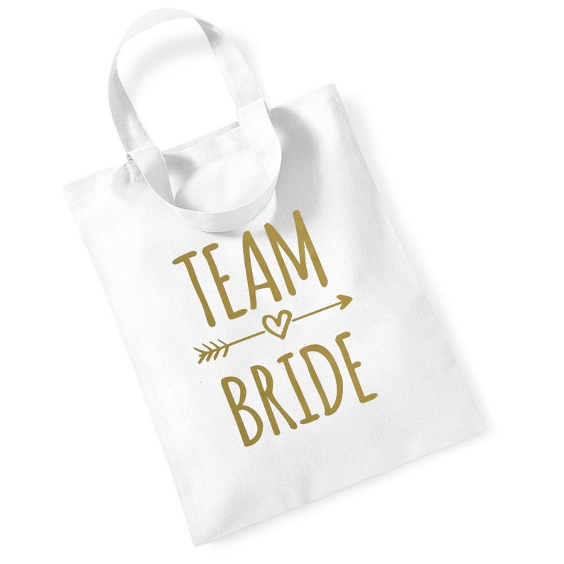 Team Bride Small Short Handle Tote Bag Gift Hen Party Wedding Bridal Shower Rose Gold Wedding Party Bride Bridesmaid Maid of Honour