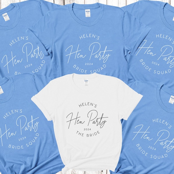 Custom Personalised Hen Party T shirts Bride Squad Bridal Party Shirts Personalised Matching Tribe Bachelorette Hen Night Top Bride To Be A8