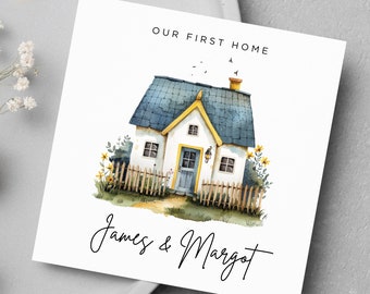 Our First Home Personalised Greeting Card Moving In Customised with Names Celebration Card - Personalized New Home Gift New Homeowners