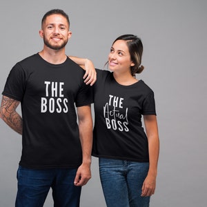 The Boss The Actual Boss Matching Tshirts Couples Gift Wedding Gift/Anniversary/Engagement/Bridal/Groom/His and Hers Shirts