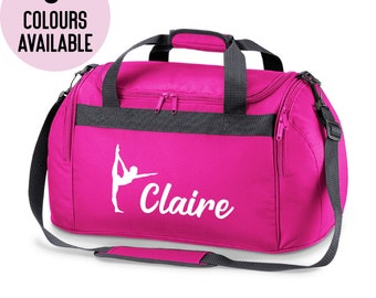 Bolsa deportiva personalizada con nombre para gimnastas, ideal para la escuela, baile, gimnasia, gimnasio, deporte, fitness, clases de baile, kit de almacenamiento para clases de gimnasia.