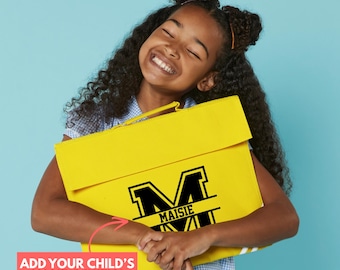 Personalisierte Schultasche mit Namen und Initialen, Lesetasche für Grundschule, Kindergarten und Vorschule