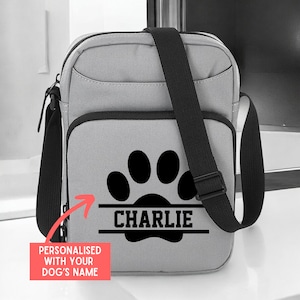 Personalisierte Hunde-Crossbody-Tasche, Hunde-Spaziergang-Tasche, Hunde-Kindertagestasche, Hunde-Leckerli-Tasche, Hundereisetasche, benutzerdefinierte Hundetasche, Hundegeschenktasche