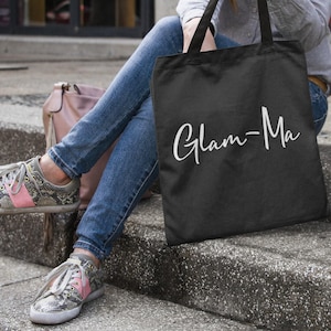 Glam-Ma Grandma Lightweight Cotton Tote Bag Gran Granny Tote Gift Nanny Nan Nana Nanna Grandparent Gift image 1