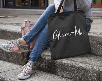 Glam-Ma Grandma Lightweight Cotton Tote Bag Gran Granny Tote Gift Nanny Nan Nana Nanna  Grandparent Gift