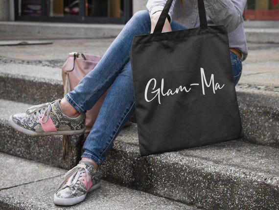 Glam-Ma Grandma Lightweight Cotton Tote Bag Gran Granny Tote Gift Nanny Nan Nana Nanna  Grandparent Gift