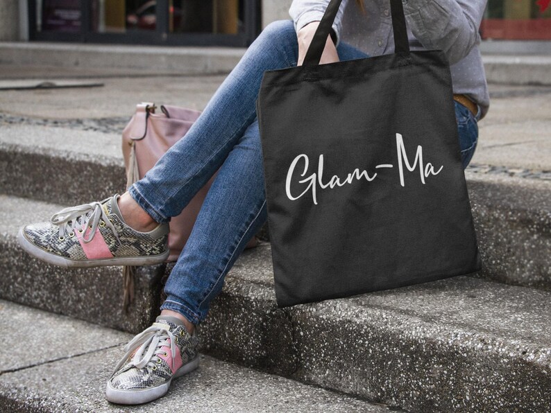 Glam-Ma Grandma Lightweight Cotton Tote Bag Gran Granny Tote Gift Nanny Nan Nana Nanna Grandparent Gift image 1