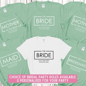 Custom Personalised Hen Party T shirts Bridal Role Mother Of Bride Bridesmaid Team Bride Bridal Shower Shirts Bride To Be Maid of Honour