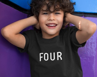 4-årsdag T-shirt för pojkar och flickor