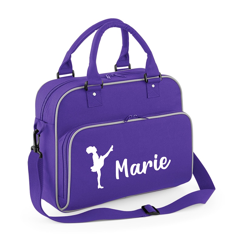 Personalised Name Junior Irish Dance Bag School Dance Girls Girls Boys Kids Ceili Gaelic Stepdance Sean-Nós Dance Kit Adult Student Class Purple/Grey