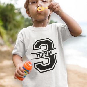 T-shirt personnalisé 3e anniversaire pour enfants, coupe unisexe, haut à manches courtes