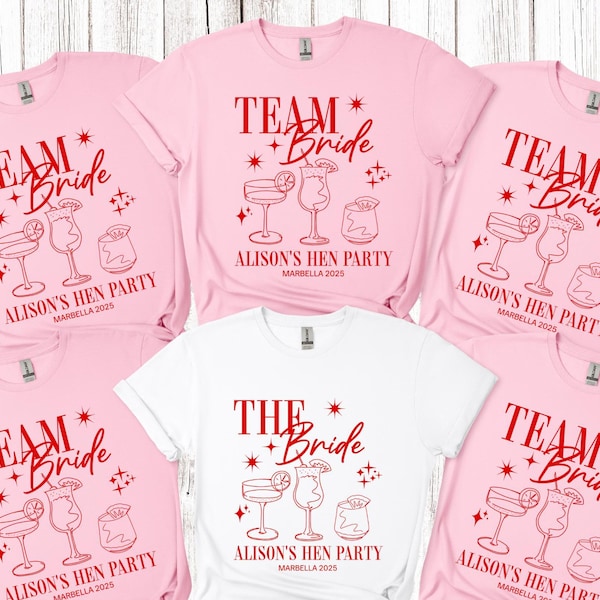 Personalised Hen Party T shirts Team Bride Bridal Party Shirts Personalised Matching Tribe Bachelorette Hen Party Tops Bride To Be Custom