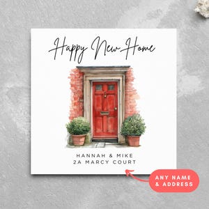 Gepersonaliseerde wenskaart Happy New Home verhuizen op maat housewarmingkaart - gepersonaliseerd cadeau nieuw huis Nieuwe huiseigenaren verhuizen