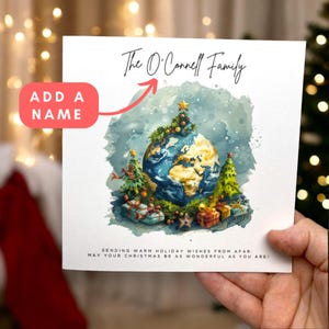Gepersonaliseerde kerstkaart voor dierbaren in het buitenland vriend familielid overzee emigreren ex-pat feestelijke groeten verre vrienden familie