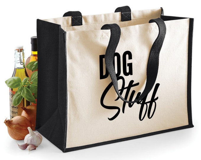 Dog Stuff Storage Tote Bag Shopper Lunch Dog Toys, Treats, Travel.  Gift For New Dog Owner Puppy