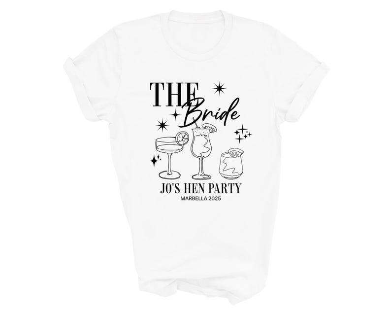 Personalised Hen Party T shirts Team Bride Bridal Party Shirts Personalised Matching Tribe Bachelorette Hen Party Tops Bride To Be Custom image 6