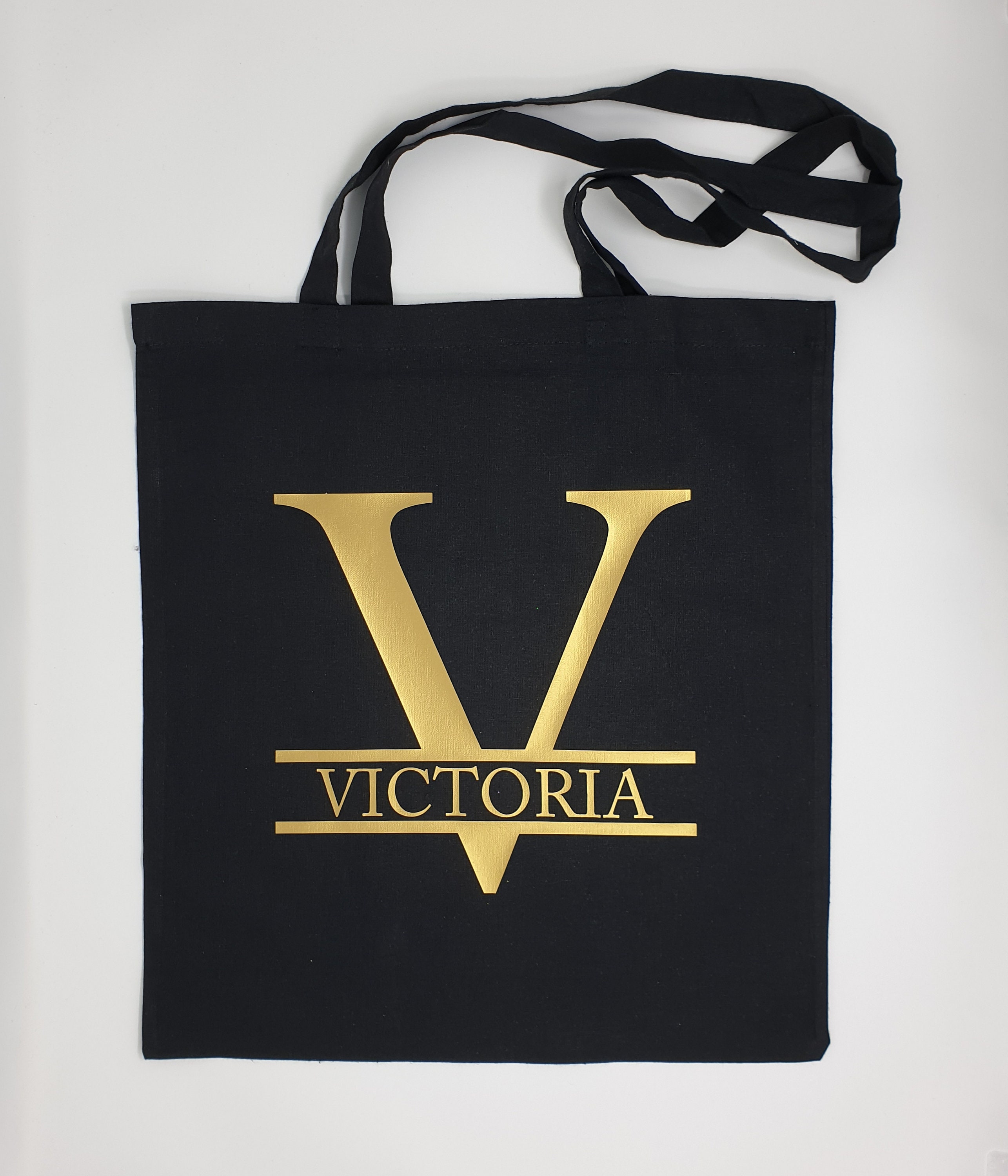Personalised Tote Bag Name Initial Monogram Lightweight Cotton Etsy