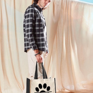 Personalised Dog Paw Tote Bag - Cute & Stylish Dog Toy and Accessory Storage - Customised with Your Dog's Name Gift For Dog Owner Travel