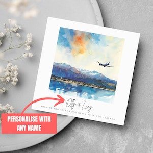 Personalised Name Emigrating Card Moving To New Zealand Moving Abroad Card Leaving Card Moving Card Good Luck Bon Voyage NZ