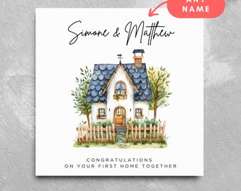 First Home Personalised Greeting Card Moving In Customised with Names Housewarming Card - Personalized New Home Gift New Homeowners