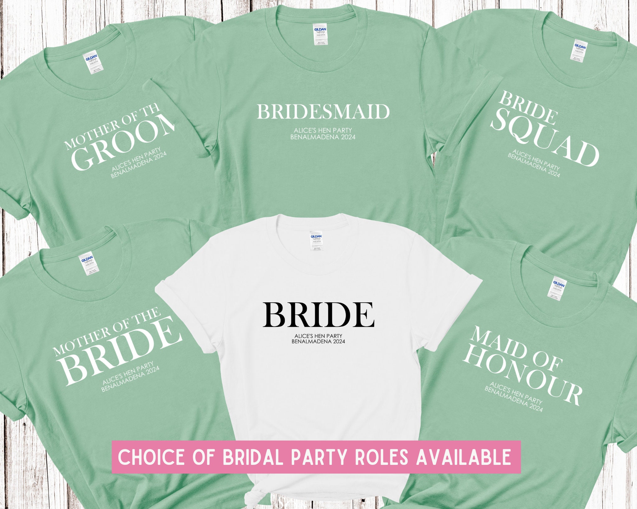 Custom Personalised Hen Party T shirts Bridal Role Mother Of Bride Bridesmaid Team Bride Bridal Shower Shirts Bride To Be Maid of Honour
