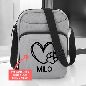Personalisierte Hunde-Crossbody-Tasche, Hunde-Spaziergang-Tasche, Hunde-Kindertagestasche, Hunde-Leckerli-Tasche, Hundereisetasche, benutzerdefinierte Hundetasche, Hundegeschenktasche