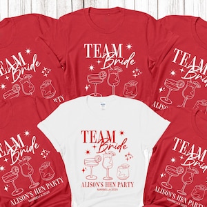 Personalised Hen Party T shirts Team Bride Bridal Party Shirts Personalised Matching Tribe Bachelorette Hen Party Tops Bride To Be Custom image 1