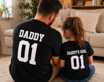 Daddy Daddy's Girl Father Daughter Matching T-shirt Parent Child Twinning Dad Girl Fancy Dress New Baby Father's Day