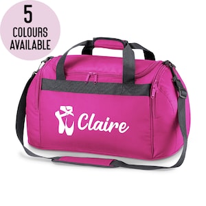 Personalised Name Ballet Sports Holdall Bag School Dance Girls Ballerina Sport Fitness Dance Class Kit Storage Gym Class