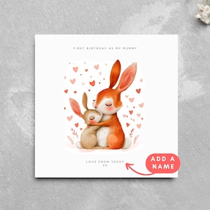 Personalisierte erste Geburtstagskarte als Mama neue Mutter Karte vom Baby Kind Mama Aquarell Fuchs Baby süße Tiere Karte von Baby Sohn Tochter