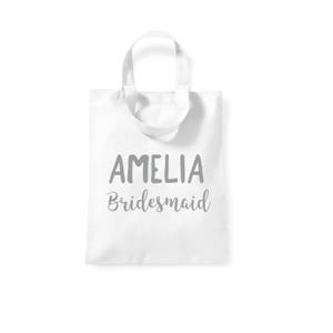 Custom Personalised Bridesmaid Name Small Short Handled Lightweight Mini Gift Tote Storage Bag Any NAME Personalized Keepsake Hen Party Bag image 2